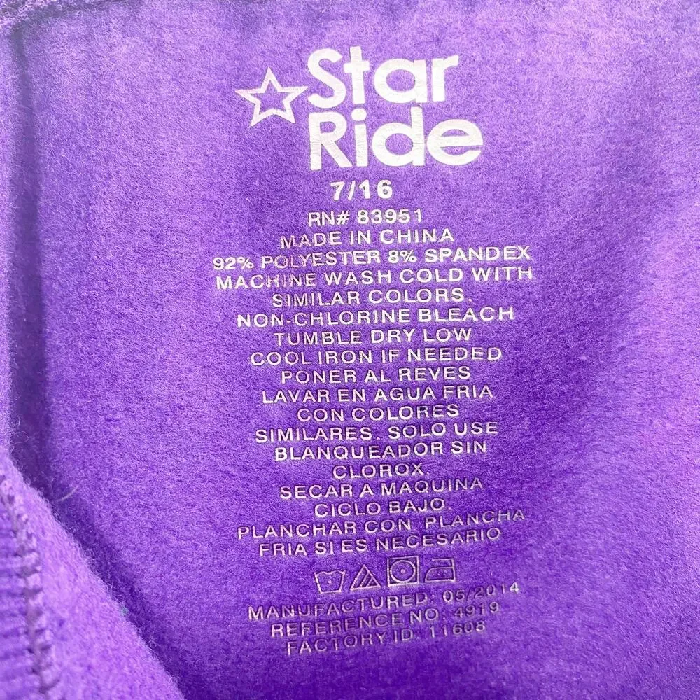 STAR RIDE Purple High Waist Stretchy Leggings Textured
